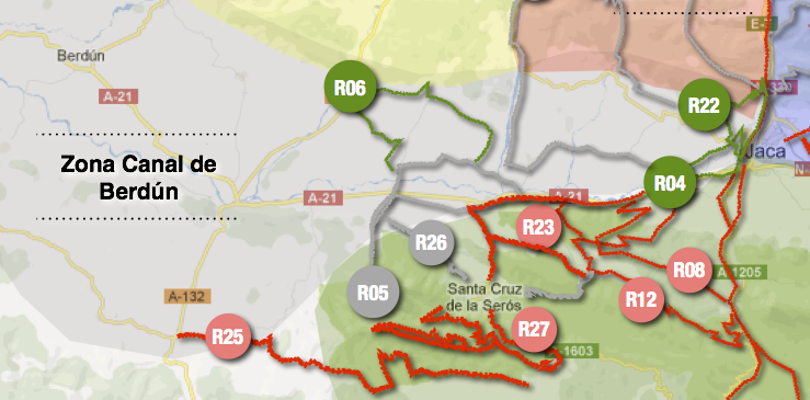 Mapa de rutas Zona Berdún