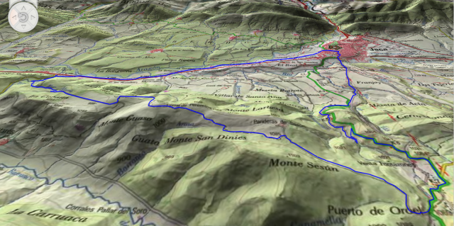 Mapa en 3D de la ruta 23, Torre del Moro